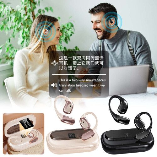 AI Headphones Translator – Wireless Bluetooth Real-Time Two-Way Language Translation Earbuds, Compatible with iOS & Android 2