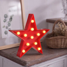 LED Star Marquee Night Light – Battery-Operated Neon Sign for Home, Office, Dorm, Nursery; Wall or Table Decor; Compatible with Baby/Child/Girl