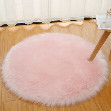 Fluffy Pink Shaggy Area Rug Round 32 x 32 Inch Soft Plush