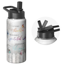 Farmhouse Textured 18oz trippelisolerad vattenflaska i rostfritt stål, BPA-fritt lock, 24 timmars kylning, miljövänlig – kompatibel med standard