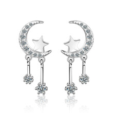 925 Sterling Silver Stud Earrings Birth Cubic Zircon Fashion Jewelry For Women