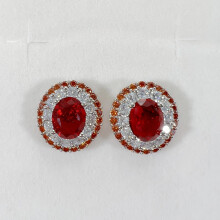 925 Sterling Silver Stud Earrings Birth Cubic Zircon Fashion Jewelry For Women
