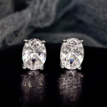 925 Sterling Silver Stud Earrings Birth Cubic Zircon Fashion Jewelry For Women