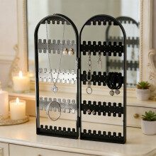 Foldable Jewelry Organizer Stand for Necklaces, Earrings, Bracelets & Rings – Compatible with Dressing Table
