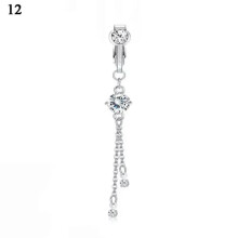 Piercing fals pentru buric cu clemă, inele pentru buric, piercing fals pentru buric-A-12