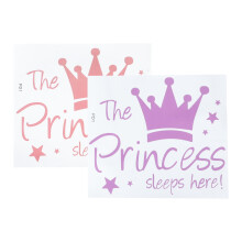 Soimiss Indoor Crown Wall Stickers Girls Room Decor Purple 2Set