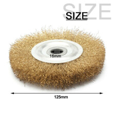 1Pc 100-250Mm Soft Flat Brass Copper Wire Brush Polishing Wheel Crimped For Grinder Abrasive Tool Metal Derusting Wood Deburring