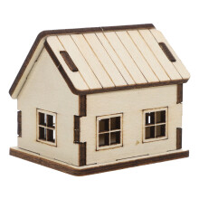 Supvox Mini Wooden House Model Kit Khaki 1 Piece