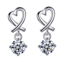 925 Sterling Silver Stud Earrings Birth Cubic Zircon Fashion Jewelry For Women