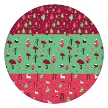 Nappe de Noël ronde de 112 cm (44 pouces) avec bordure élastique, idéale pour les repas et fêtes de famille.