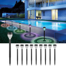 Wasserfeste LED-Außenbeleuchtung, solarbetriebene Gartenleuchten, Solar-Gartenleuchten für Terrasse und Hof