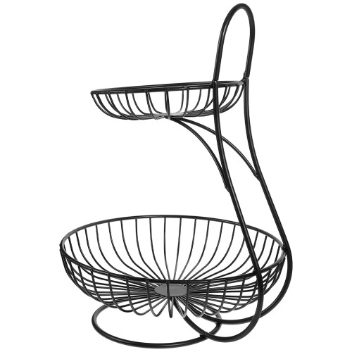 Rattan Fruit Serving Basket Wicker Storage Double Layer Delicate Design 2