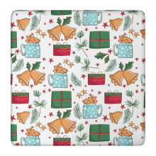 Elastische, quadratische Tischdecke (91 x 91 cm) – Waschbares Spandex, liegt flach an, perfekt für Weihnachts- und Silvesterpartys
