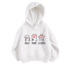 Söta huvtröjor för flickor, barn, Y2K, huva, långärmad, preppy tröja, höst, vinter, avslappnad, lös, pullover, toppar, 3-12 år, Z01, vit &