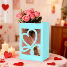Sac cabas fleuri bleu clair pour la Saint-Valentin (1 pièce)