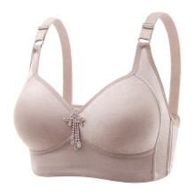 Verstellbarer, bequemer Bügel-BH mit Jacquard-Latex-Cups für reife Frauen, Grau, Größe 44