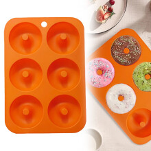 Moule à donuts en silicone antiadhésif – Accessoire de cuisine décoratif pour des pâtisseries amusantes – Facile à nettoyer, compatible