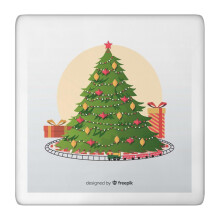Wiederverwendbare Tischdecke für die Feiertage, 91 x 91 cm, mit elastischem Rand, weihnachtliches Design für sicheren Halt auf Partybuffets.