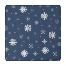 Nappe de Noël extensible en tissu pour tables carrées de 86 x 86 cm, ourlet élastique, infroissable et facile à nettoyer