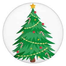 Rutschfeste, runde Weihnachtstischdecke mit elastischem Rand, 132 cm Durchmesser, bietet eine sichere und stilvolle Atmosphäre für Ihre