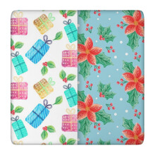 Nappe élastique de Noël 91 x 91 cm, carrée, extensible en spandex, infroissable, idéale pour les fêtes et le quotidien.