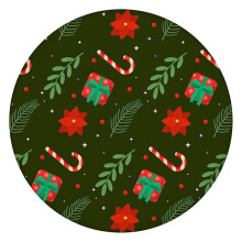 Nappe ronde pour les fêtes de fin d'année, diamètre 52 pouces, avec bordure élastique pour éviter qu'elle ne glisse.