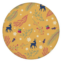 Weihnachtliche Tischdekoration: Runde Tischdecke (112 cm Durchmesser) mit Gummizug, festliche Muster für die Partydekoration