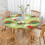 Toalha de mesa redonda festiva com bainha elástica de 52 polegadas, ideal para sua mesa de jantar de Natal e para a montagem de buffets de festas, 3