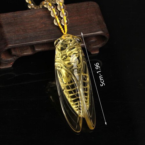 Jasper Cicada Pendant Necklace Adjustable 2