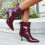 Women's Pointed Toe PU Ankle Boots Size 6.5 4