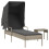 VidaXL vidaXL Sonnenliege mit Dach und Tisch Hellgrau Poly Rattan 1
