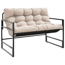 vidaXL Gartenbank mit Kissen Taupe 113 cm Stahl