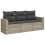 VidaXL vidaXL 3-tlg. Garten-Sofagarnitur mit Kissen Hellgrau Poly Rattan 1