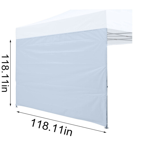 Instant Gazebo Sidewall 300x196cm White Cloth 2