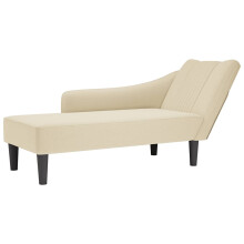 vidaXL Chaiselongue mit Rechter Armlehne Creme Stoff