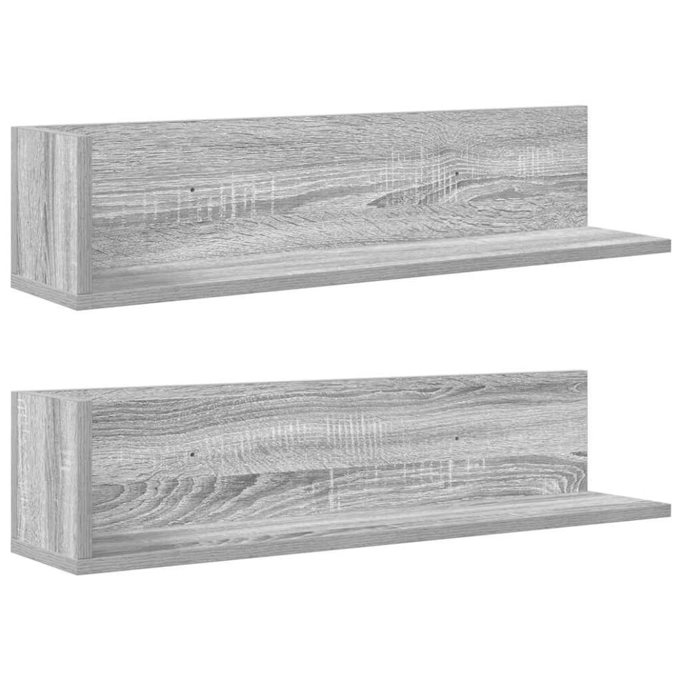 Vidaxl Wall Shelves 2 Pcs Grey Sonoma 75X16.5x16.5 Cm Engineered Wood 8721158650672