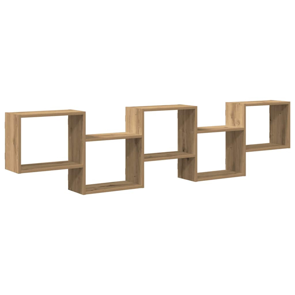 Vidaxl Wall Cube Shelf 5 Compartments Artisian Oak Engineered Wood