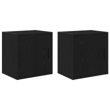 vidaXL Garage Wall Cabinets 2 pcs Black Engineered Wood