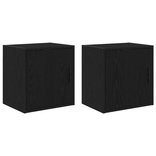 VidaXL vidaXL Garage Wall Cabinets 2 pcs Black Engineered Wood