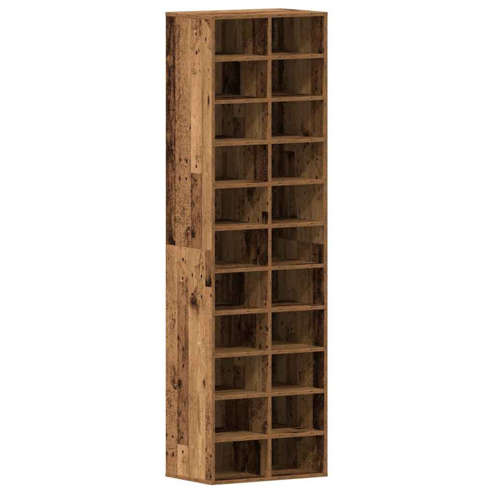 Vidaxl Shoe Cabinet Old Wood 54X34x183 Cm Engineered Wood
