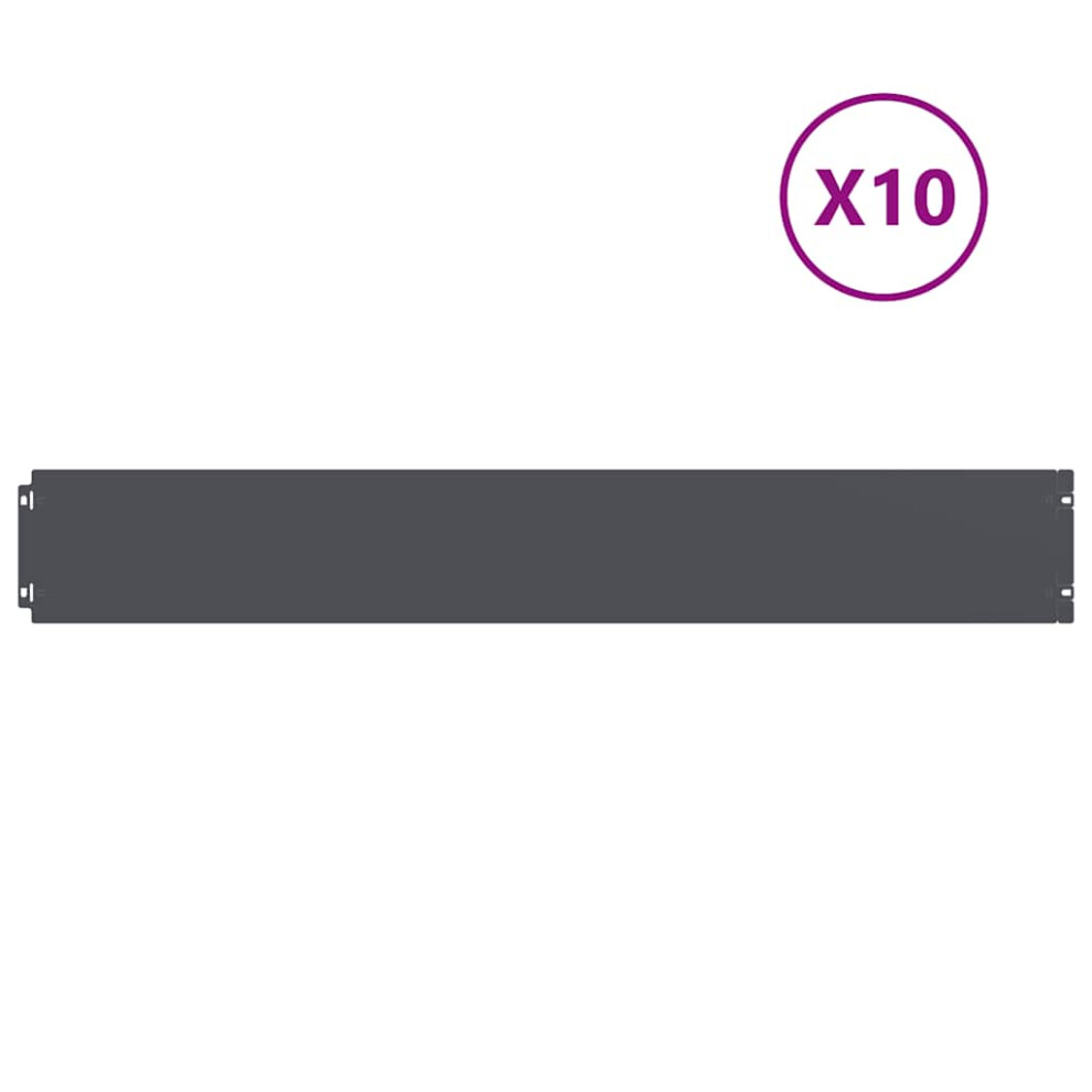 Vidaxl Lawn Edgings 10 Pcs Anthracite 15X103 Cm Cold-Rolled Steel
