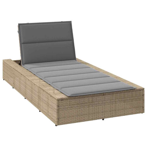 VidaXL vidaXL Sonnenliege mit schwebender Auflage Beige Poly Rattan
