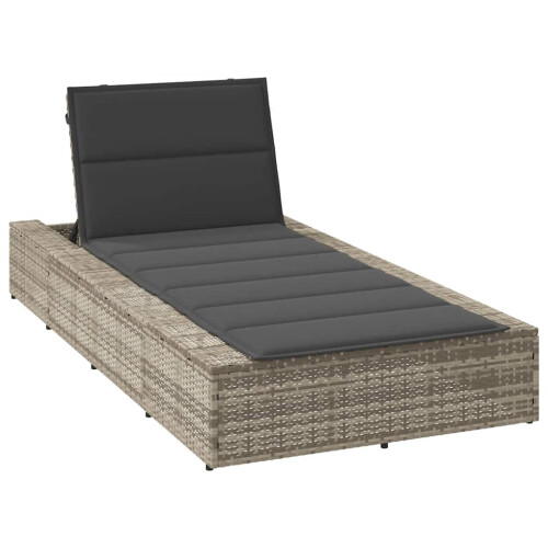 VidaXL vidaXL Sonnenliege mit schwebender Auflage Hellgrau Poly Rattan