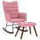 VidaXL vidaXL Schaukelstuhl mit Hocker Pink Velvet 1