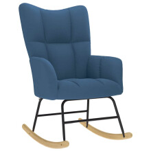 vidaXL Schaukelstuhl Blau Stoff