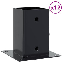 vidaXL Pfostenträger Quadrat 12 Stk. 81x81mm Pulverbeschichteter Stahl