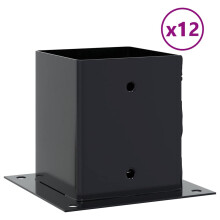 vidaXL Post Bases Square 12 pcs Anthracite 121x121 mm Powder-coated Steel