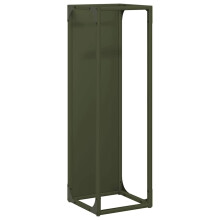vidaXL Brennholzregal Olivgrün 25x25x80 cm Kaltgewalzter Stahl