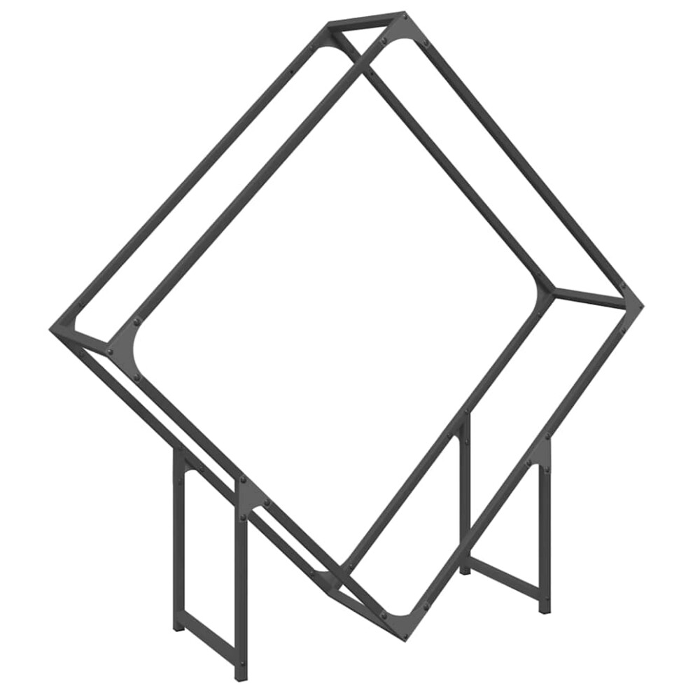 Vidaxl Firewood Rack Black 100X25x100 Cm Cold-Rolled Steel