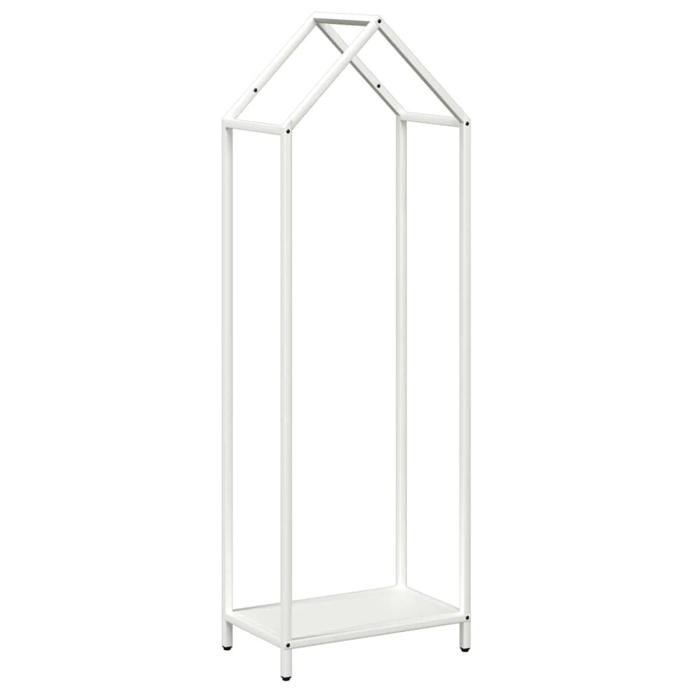 Vidaxl Firewood Rack White 40X25x120 Cm Cold-Rolled Steel